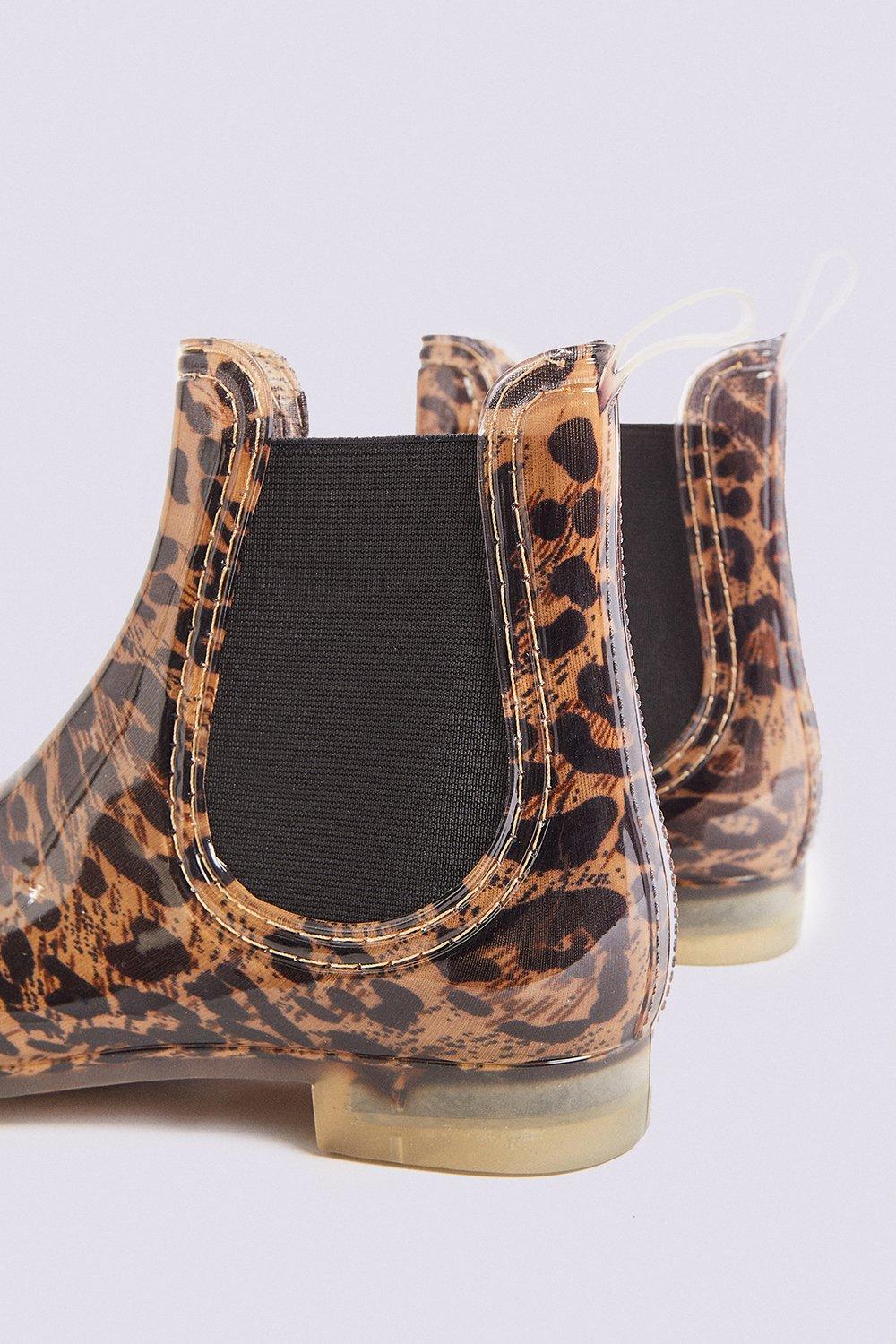 leopard print wellington boots