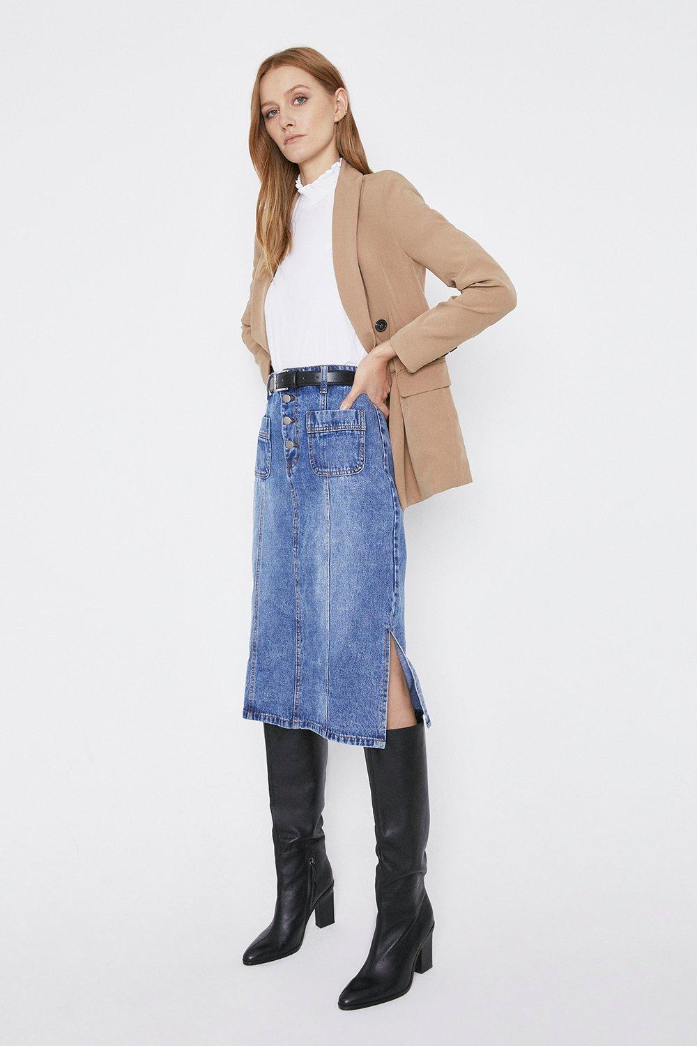 denim skirt straight