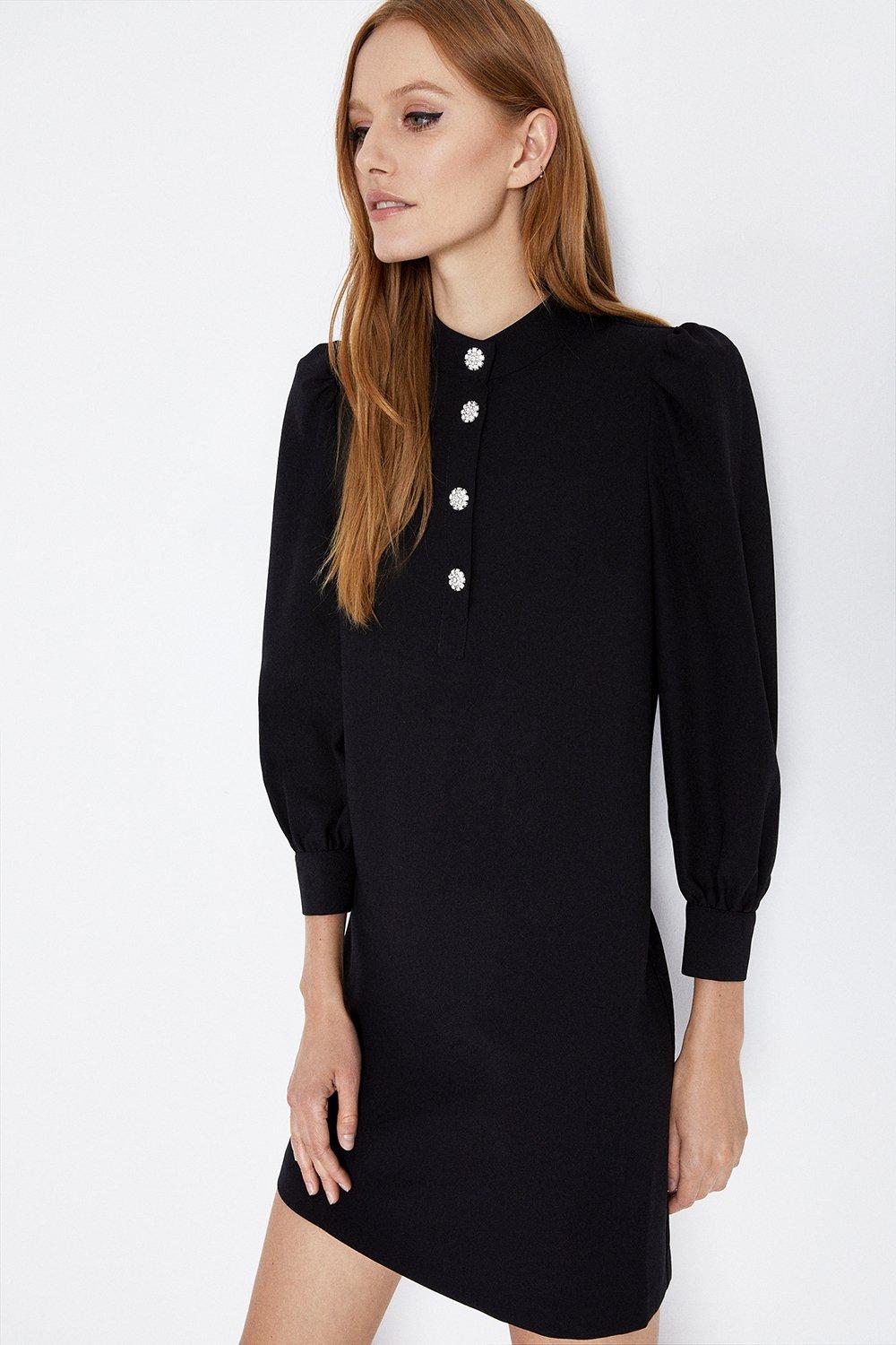 warehouse diamante collar dress