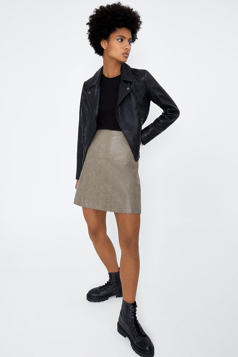 warehouse black denim skirt