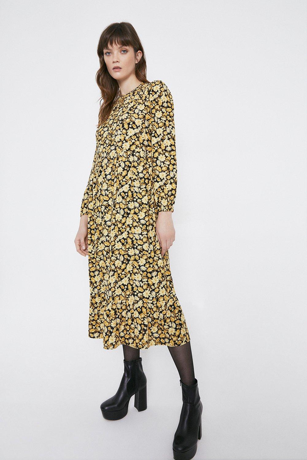 warehouse yellow spot dress