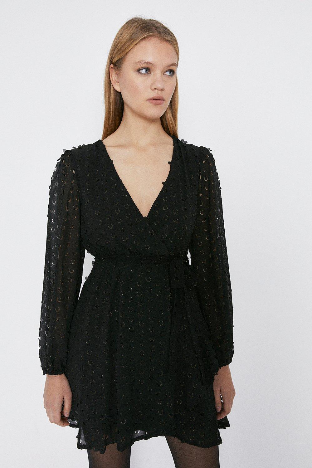 jacquard ruffle dress