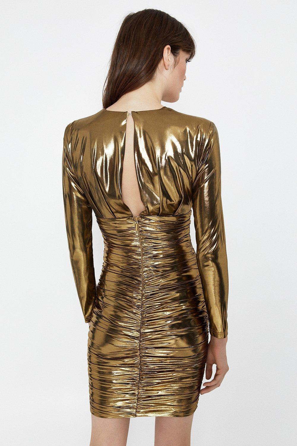 gold lame dress