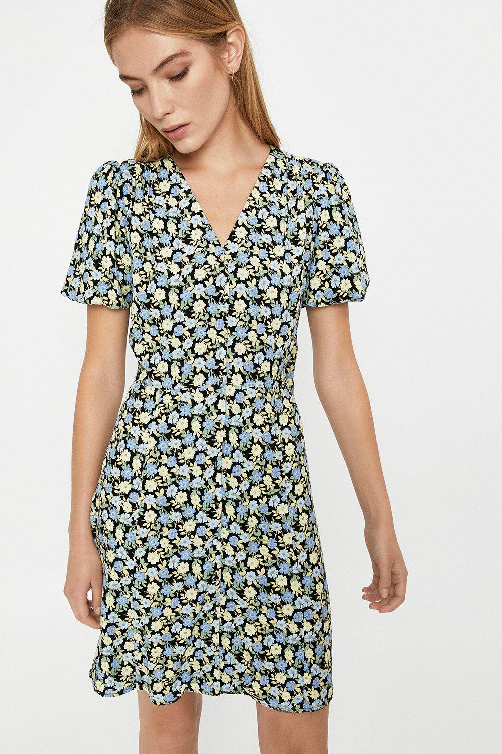 black mini tea dress
