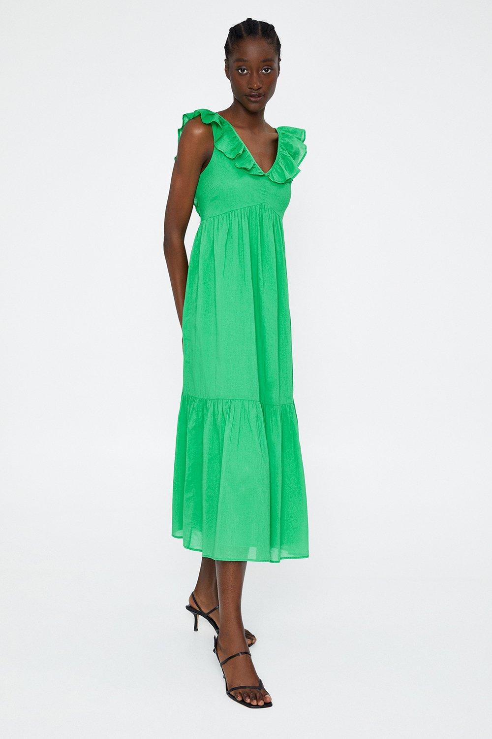 bright green midi dress