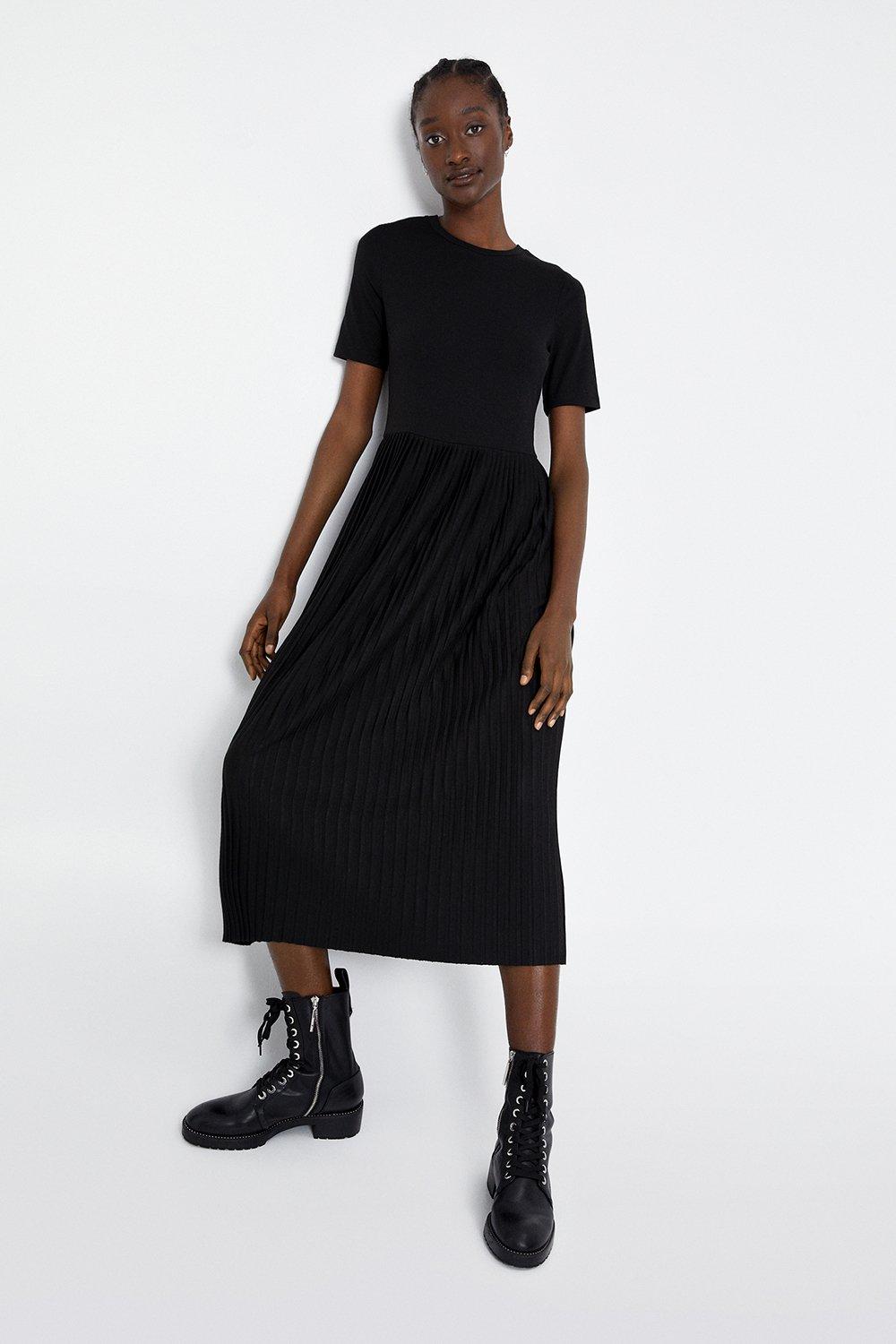 warehouse pleated midi shirt dress