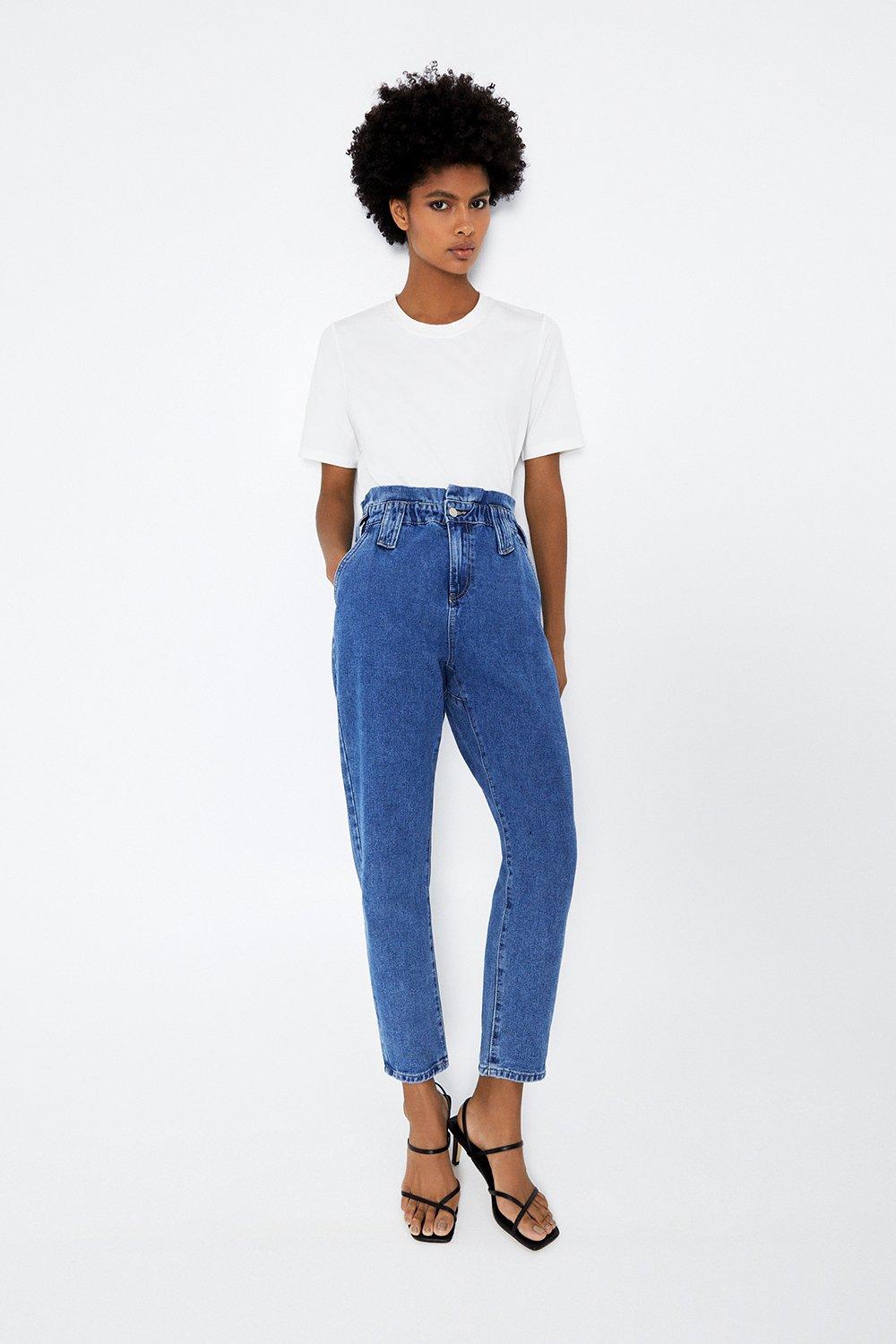 paper bag denim trousers