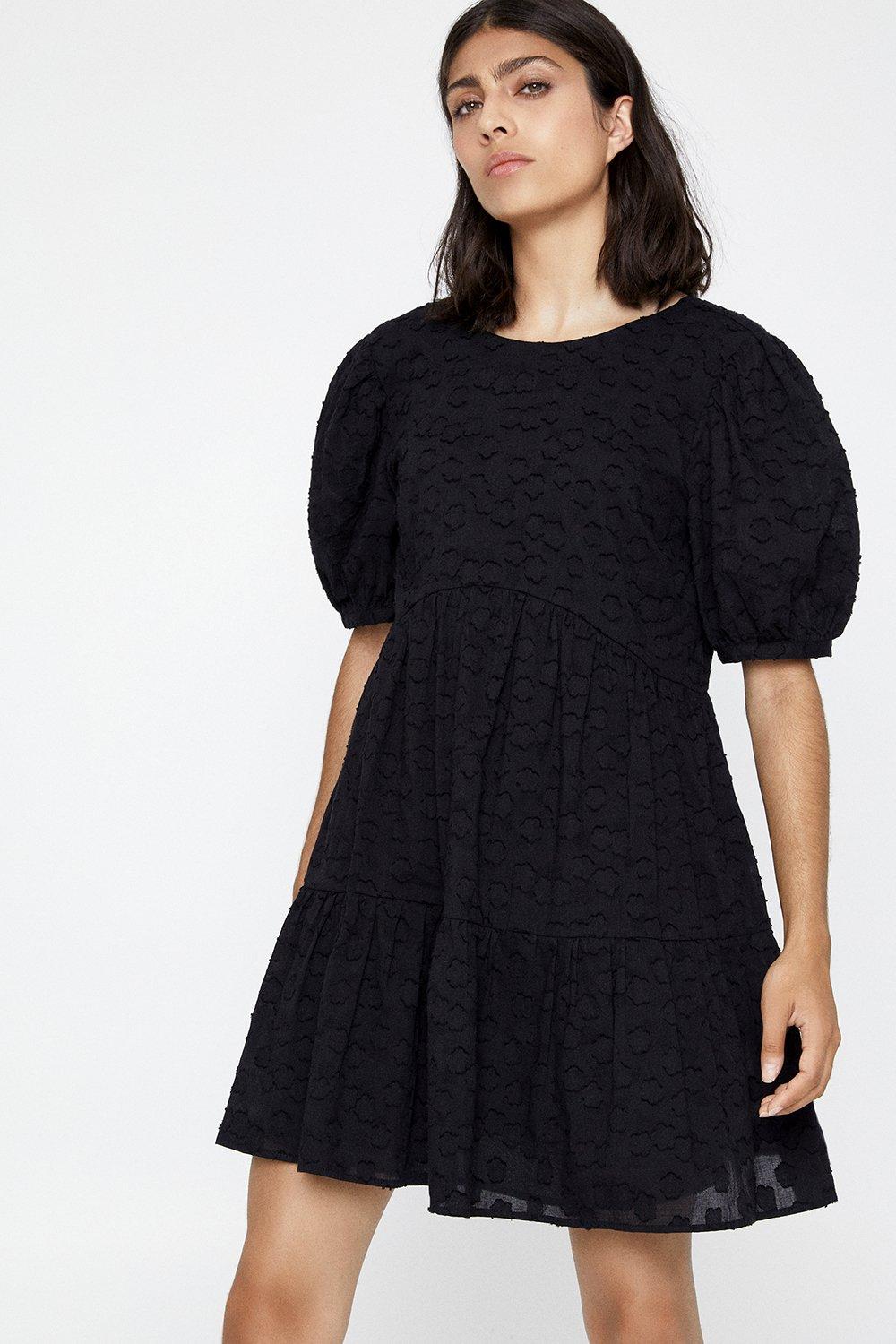 Textured Tiered Mini Dress | Warehouse