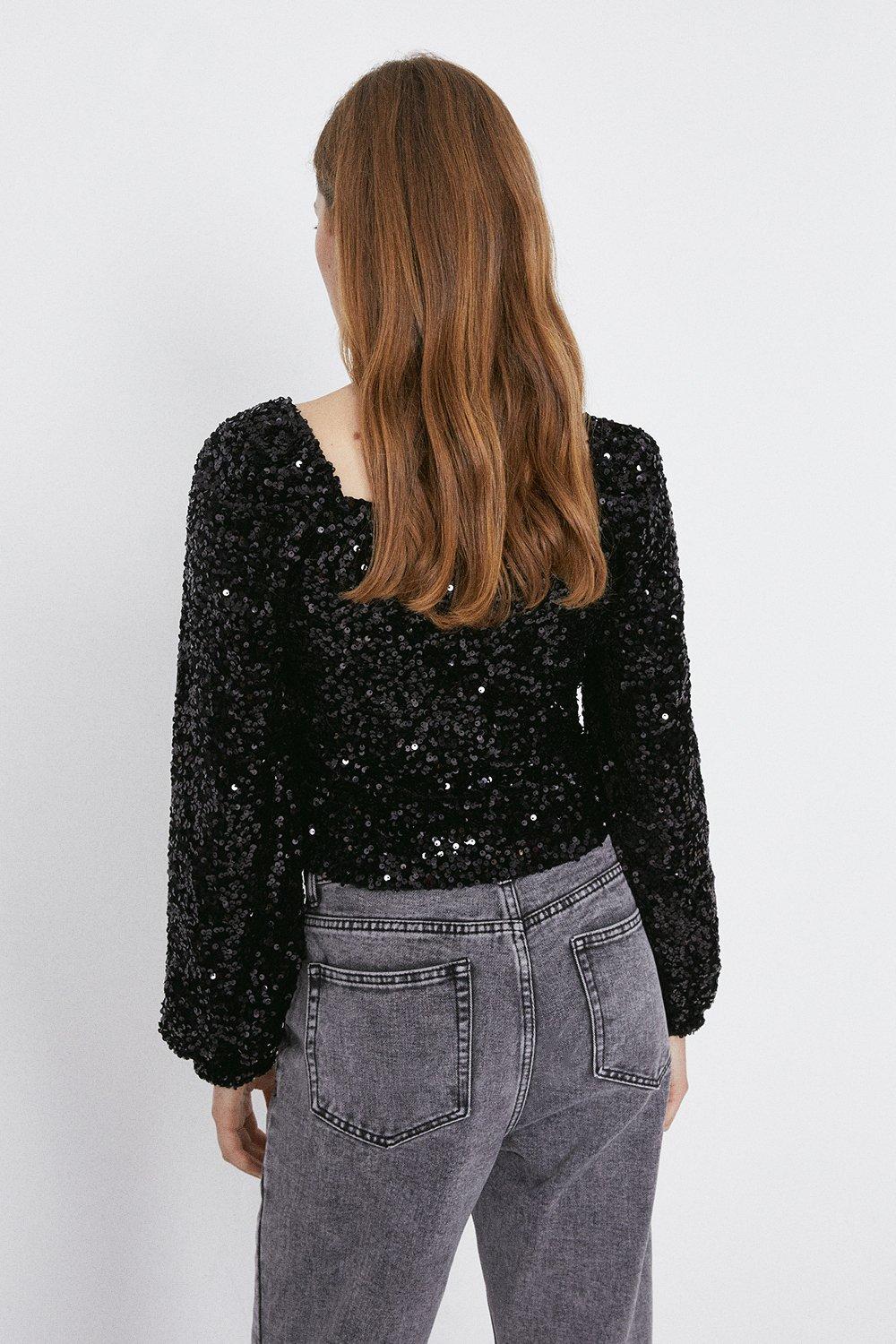 sequin top xl