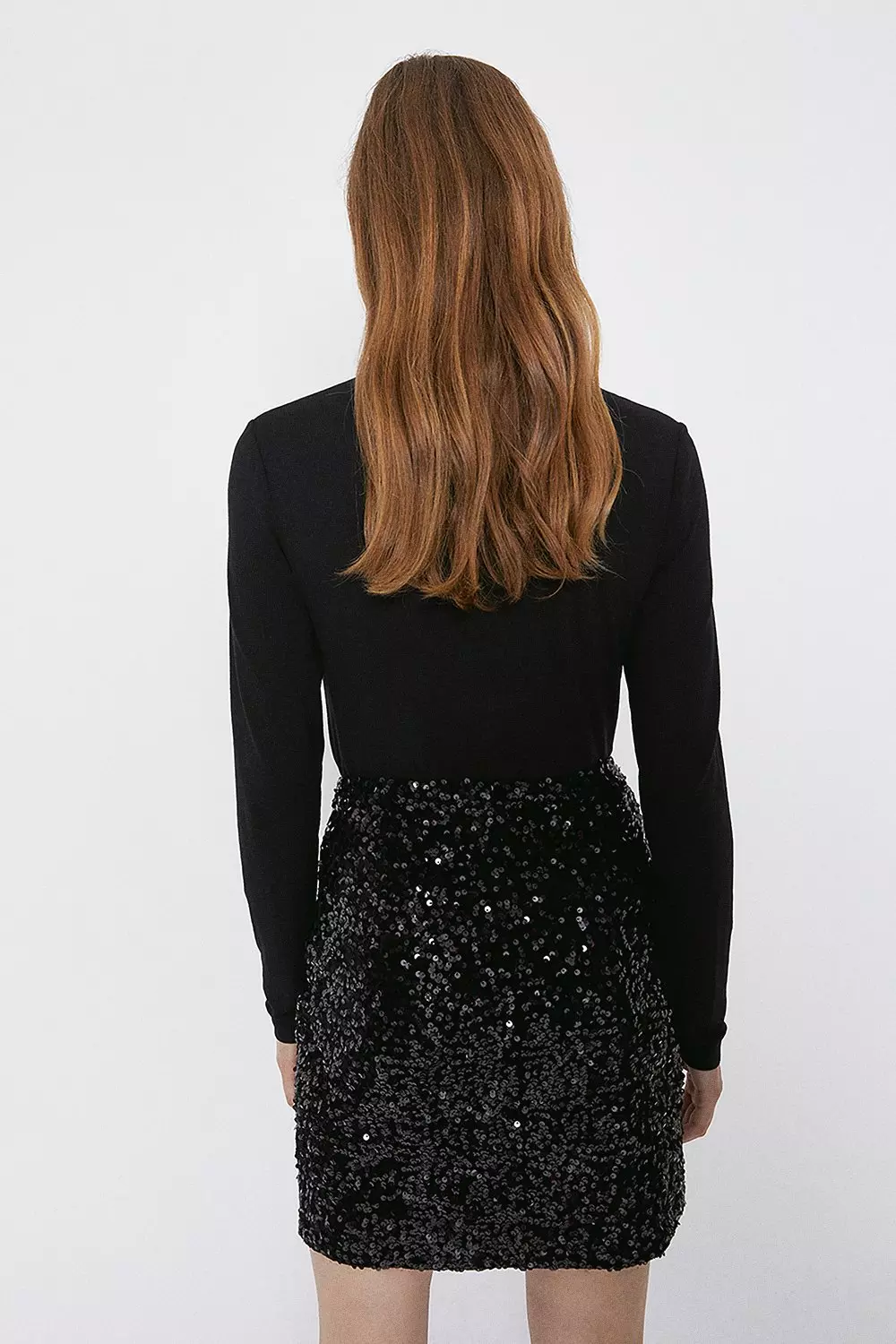 Black Sequin Mini Skirt | vlr.eng.br