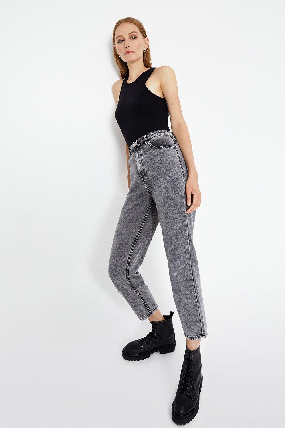 mom jeans black wash