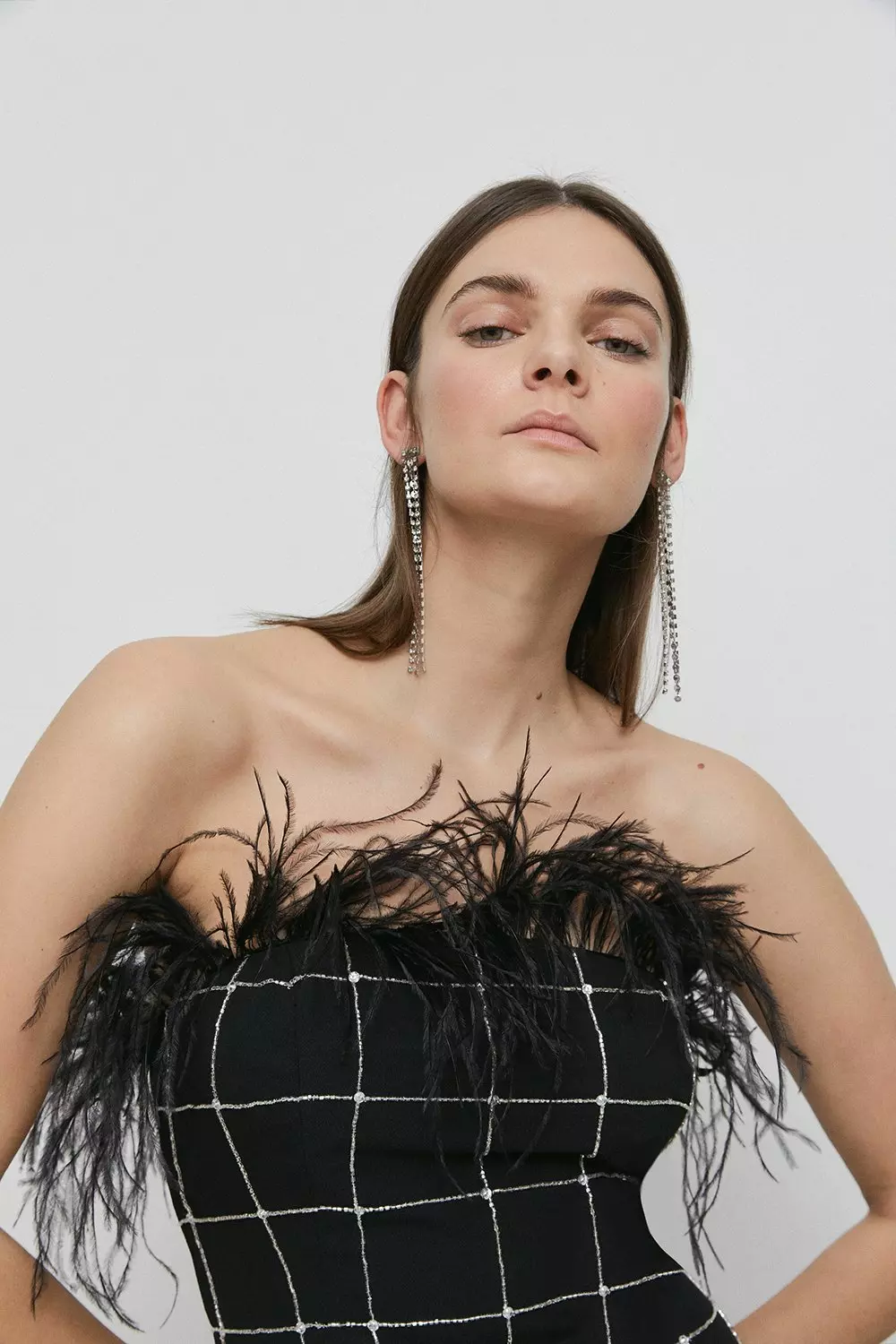 bardot feather dress