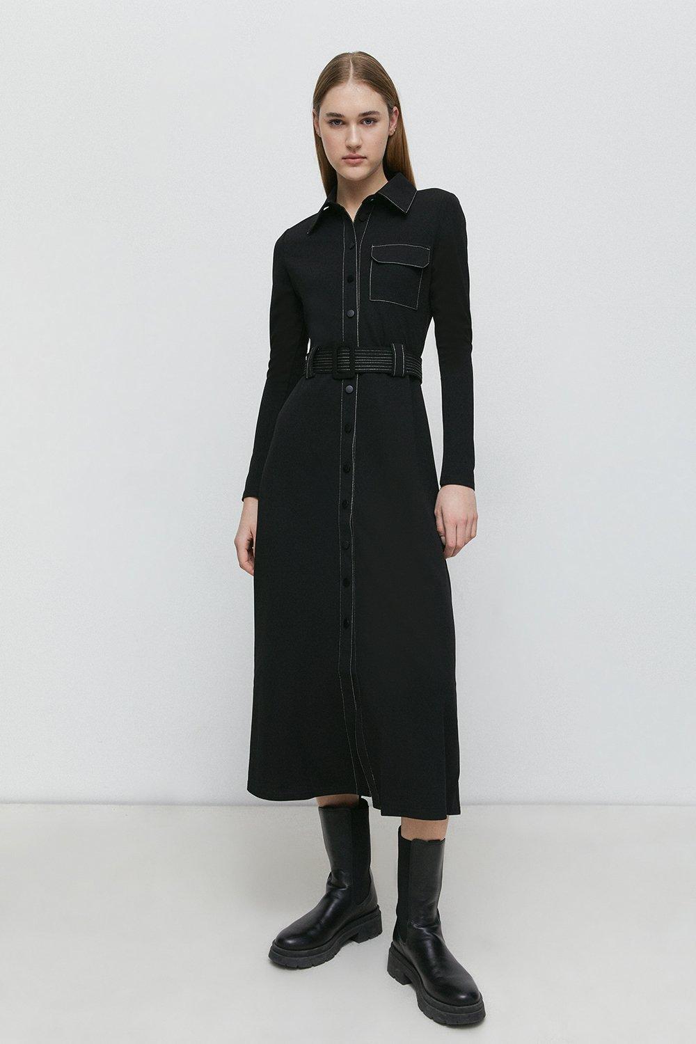 warehouse black shirt dress