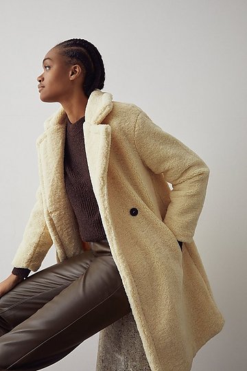 Women S Faux Fur Coats Jackets, Warehouse Camel Long Faux Fur Teddy Coat