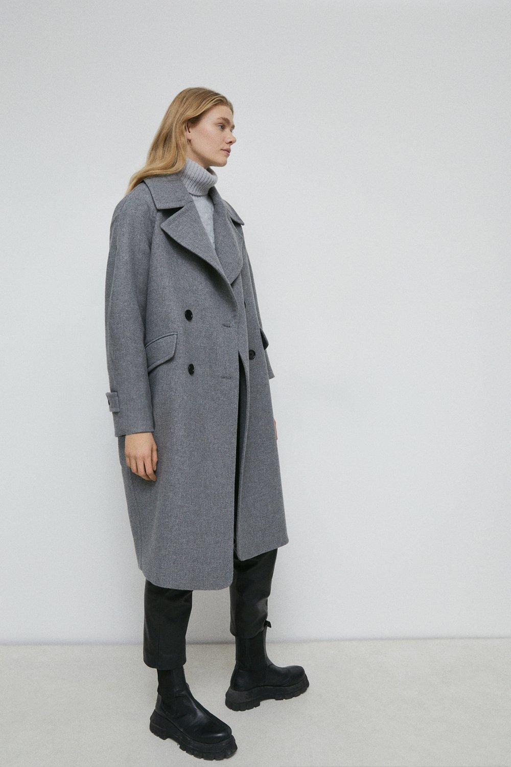 Italian Wool Blend Oversized Double Breasted Coat