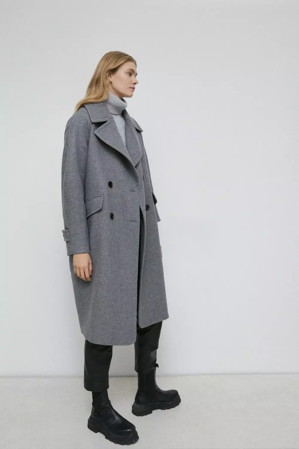 Italian Wool Maxi Double Breasted Tailored Coat