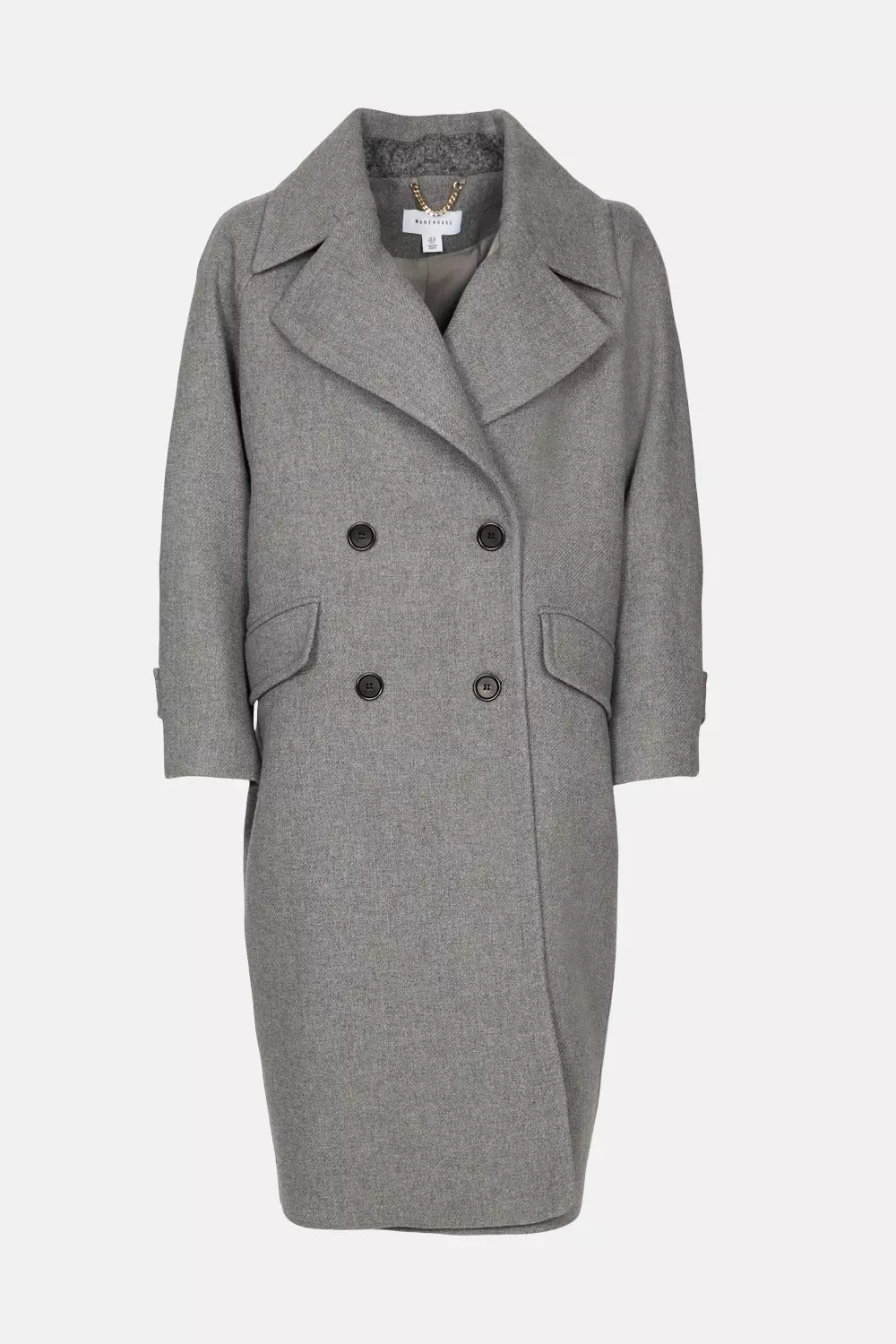 Italian Wool Blend Oversized Double Breasted Coat | Warehouse