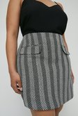 Multi Plus Size Herringbone Flap Pocket Pelmet Skirt   