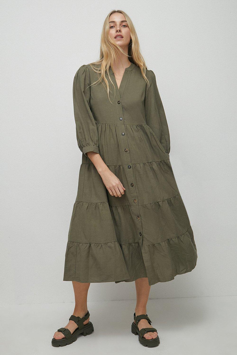 linen midi dress