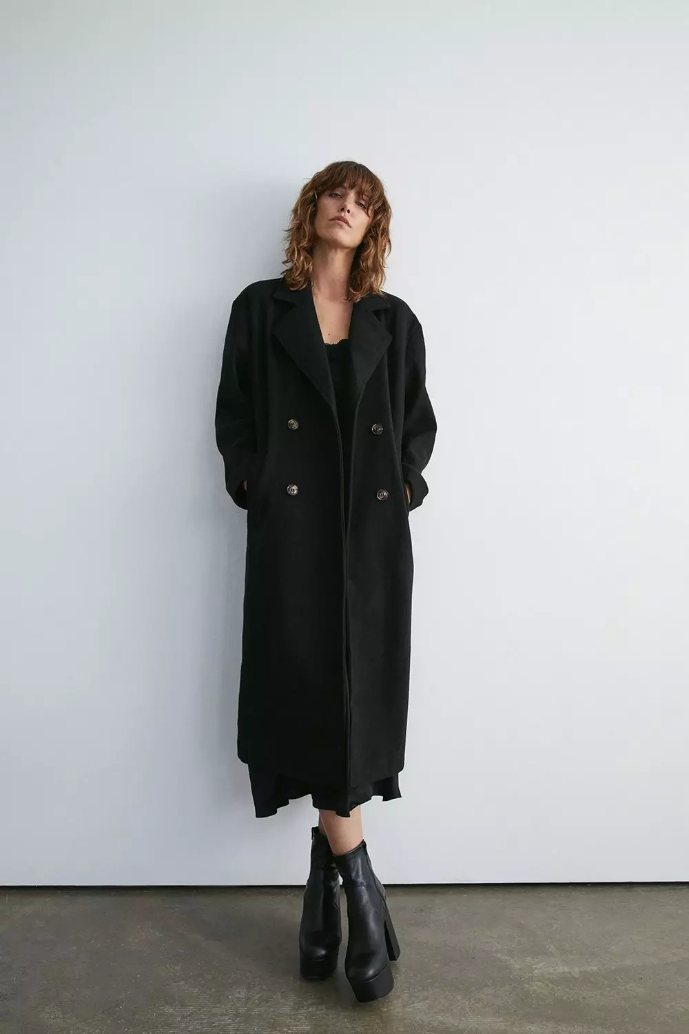 Petite long shop black coat