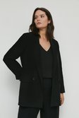 Black Plus Size Relaxed Double Breasted Blazer