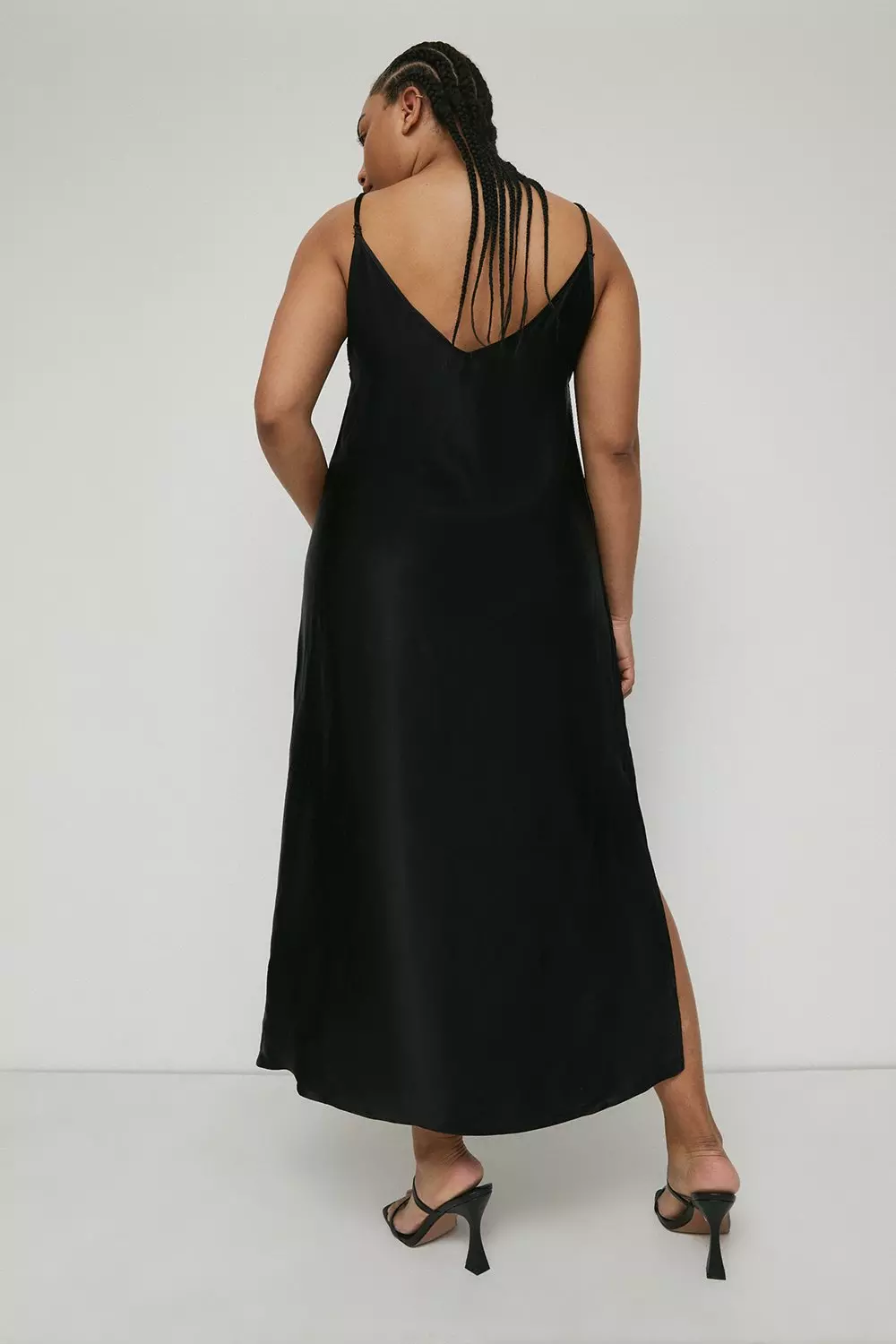 Plus Size Satin Lace Cami Dress | Warehouse