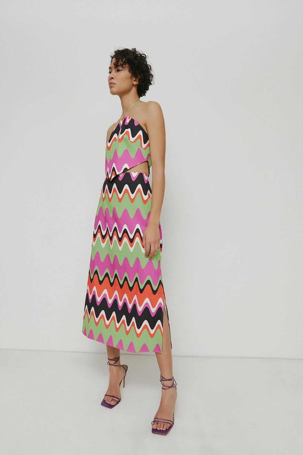 Warehouse Halter Midi Dress In Print summer dresses