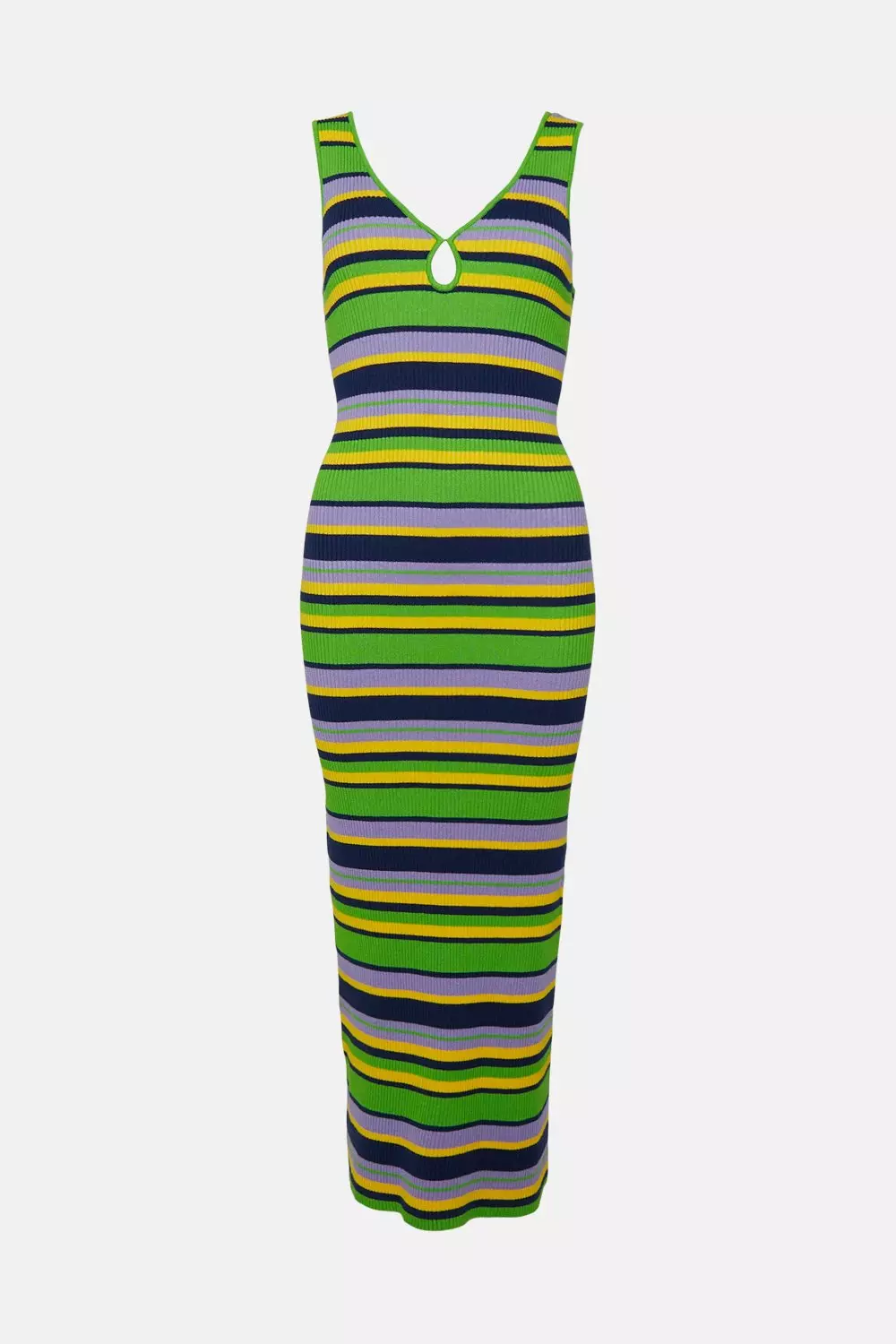 warehouse multi stripe midi dress