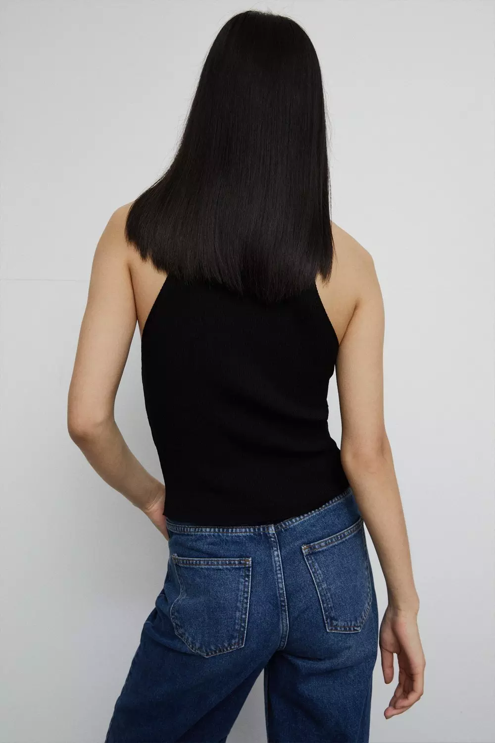 Twist Neck Rib Top