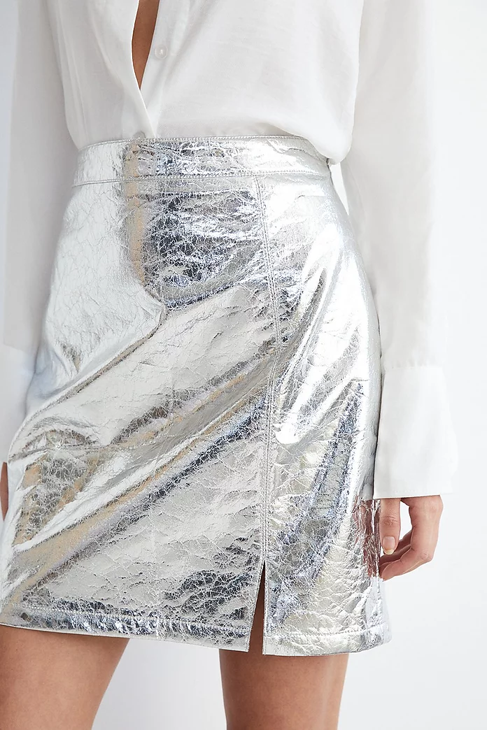 Silver Leather Skirt | lupon.gov.ph