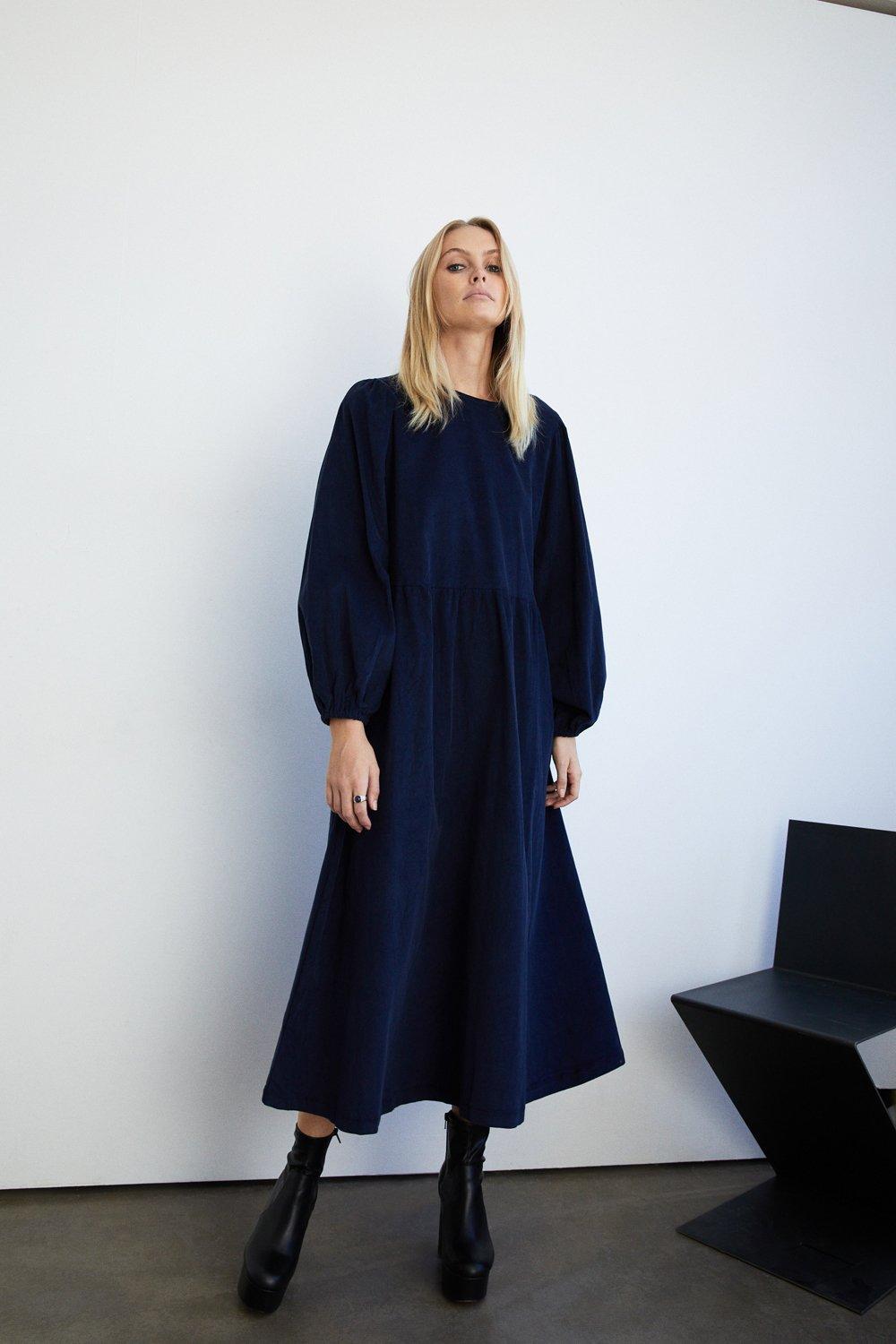 Cord Tie Back Smock Midi Dress | Warehouse