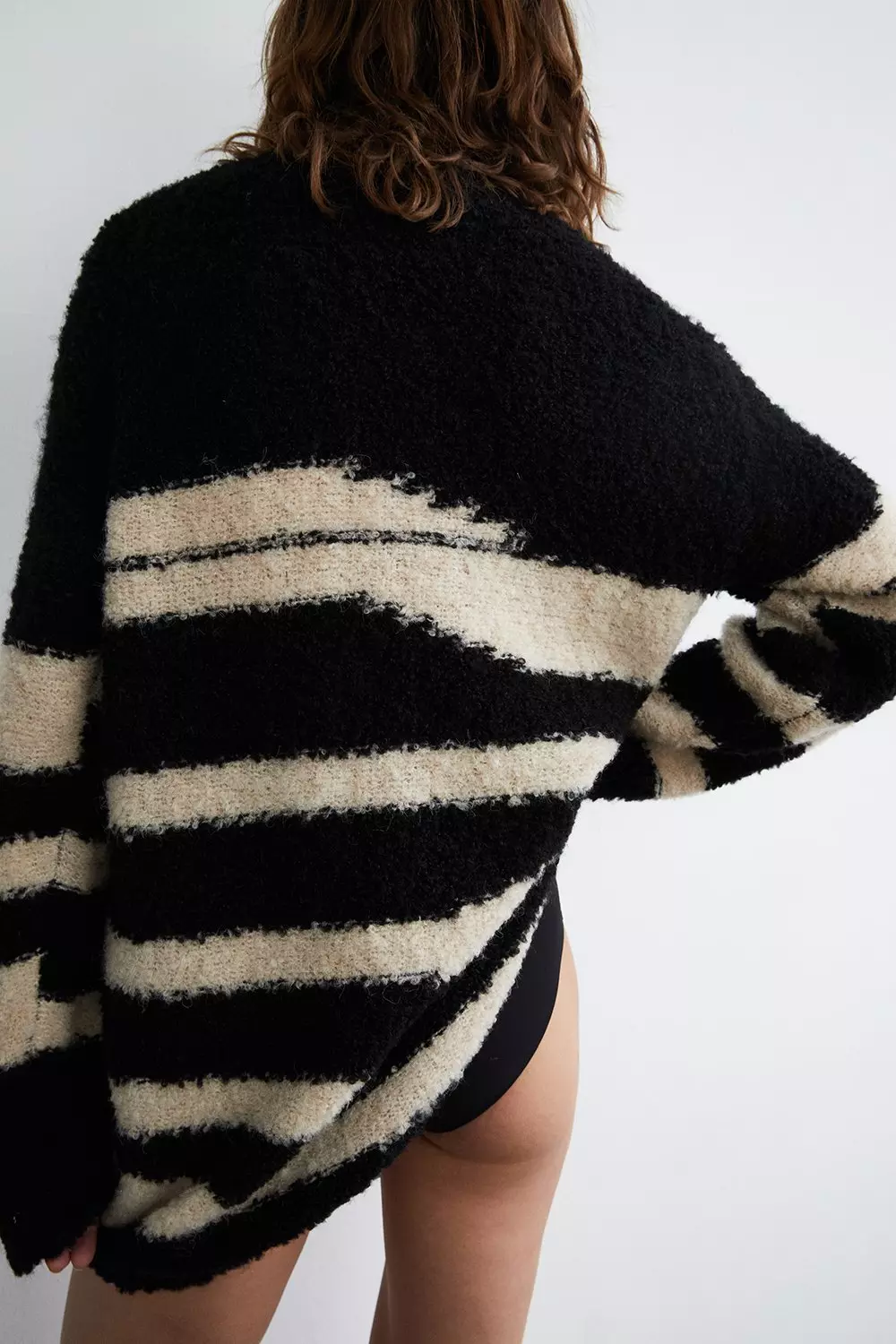 Boucle Stripe Oversized Sweater Dress