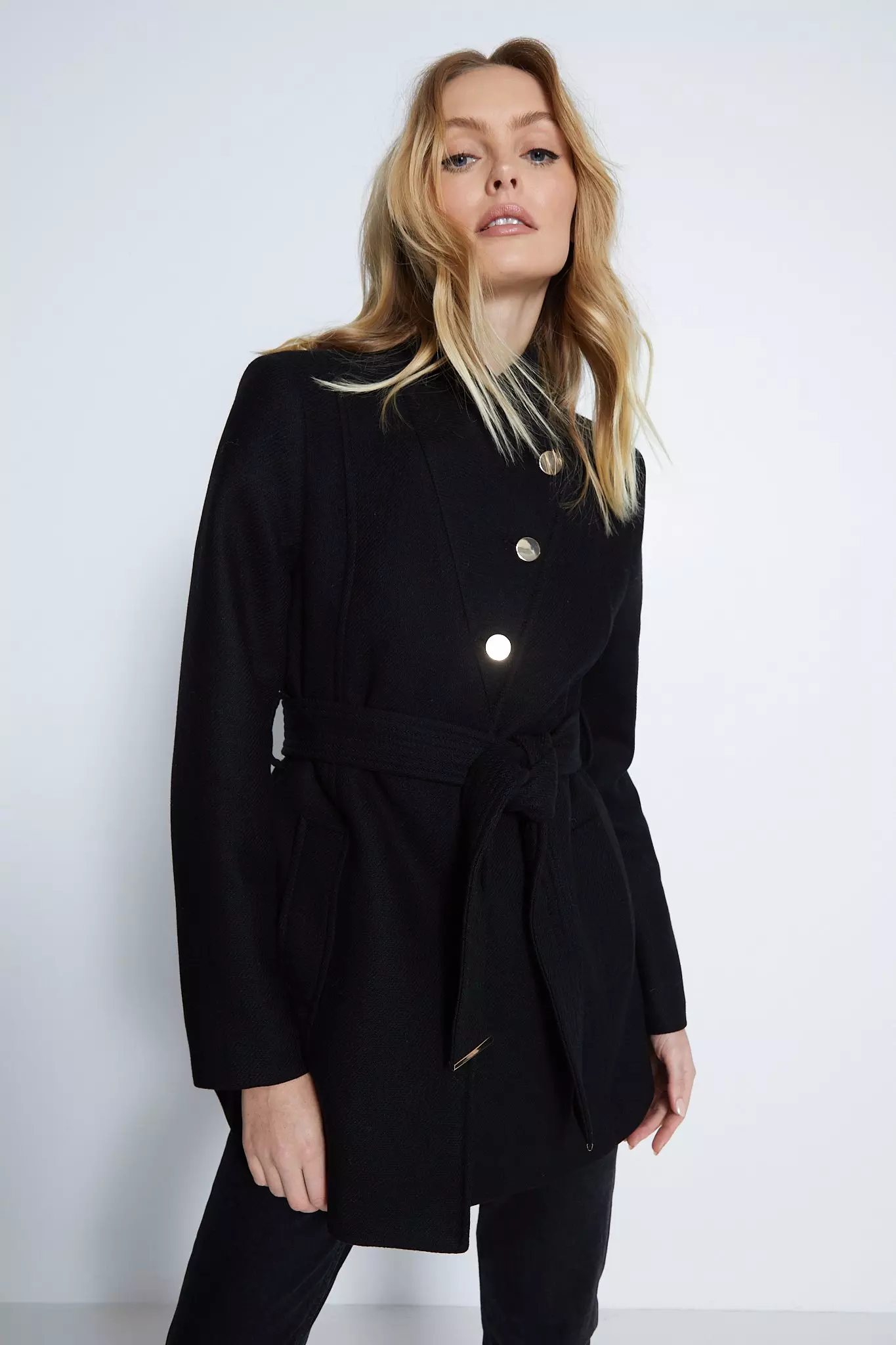 Wrap Belted Short Coat