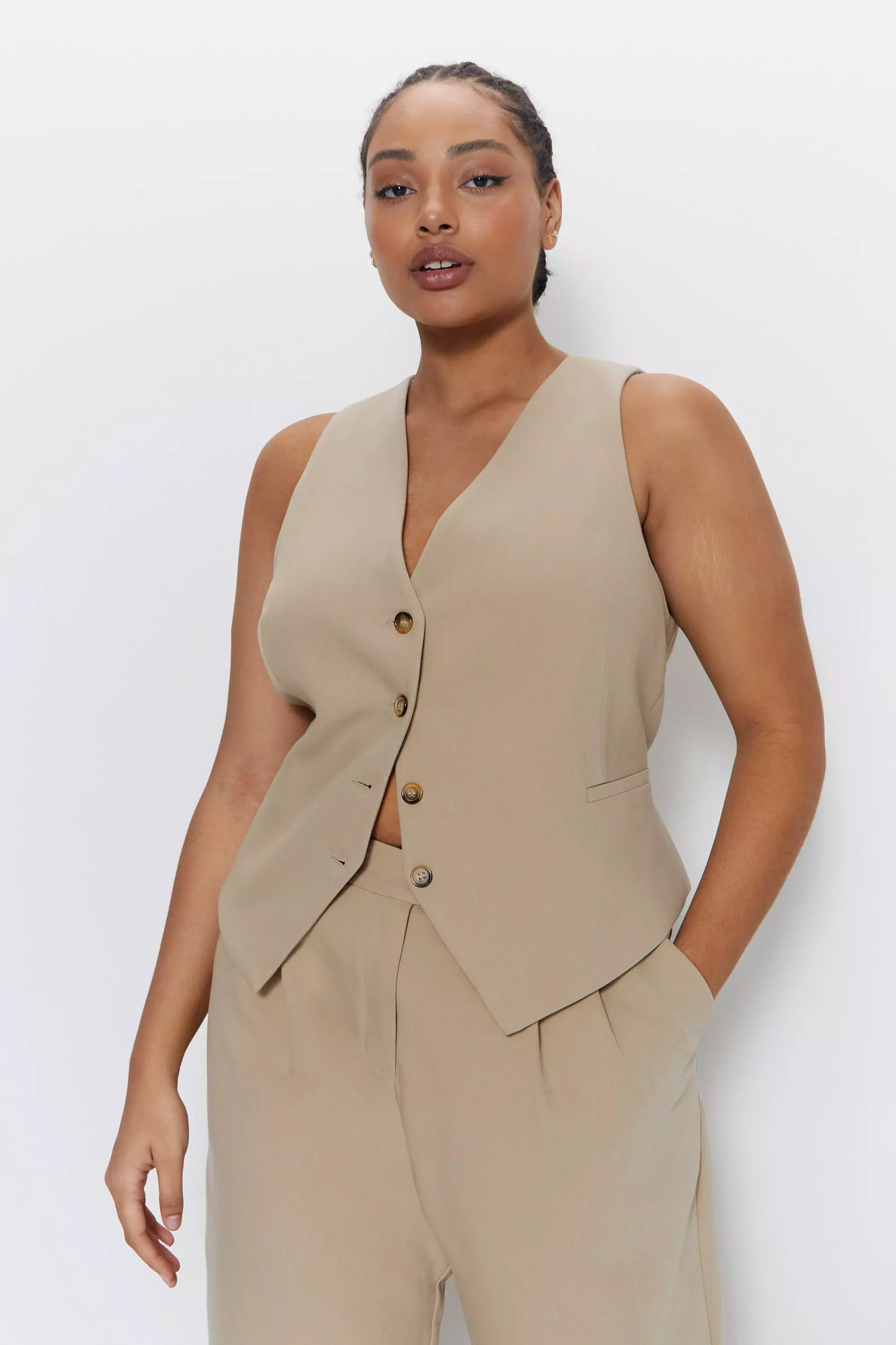 Plus Tailored Fitted Waistcoat | Warehouse