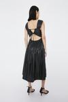 Warehouse Faux Leather Tiered Lace Back Dress thumbnail 3