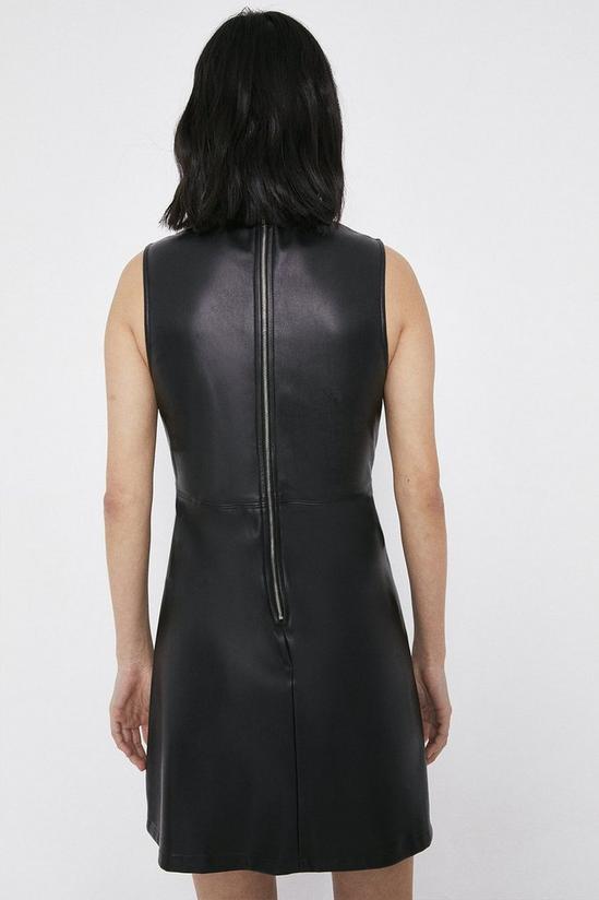 Warehouse Faux Leather Pocket Detail Shift Dress 3