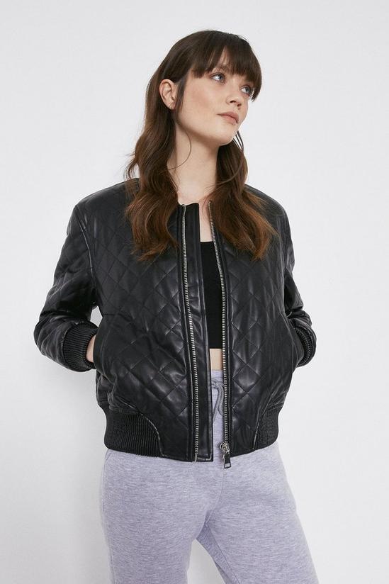 Warehouse Faux Leather Bomber 1