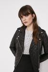 Warehouse Faux Leather Quilted Biker thumbnail 2