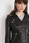 Warehouse Faux Leather Quilted Biker thumbnail 4