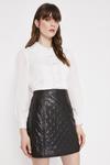 Warehouse Faux Leather Quilted Pelmet Skirt thumbnail 1