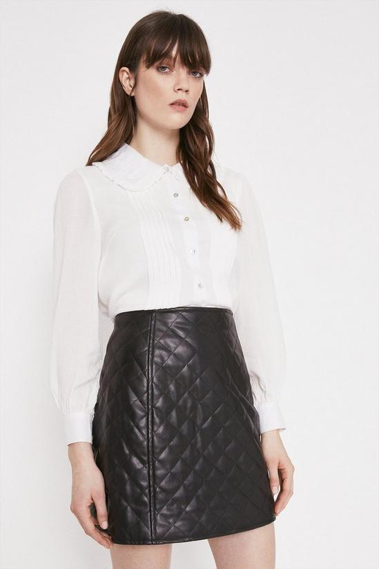 Warehouse Faux Leather Quilted Pelmet Skirt 1