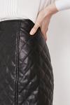 Warehouse Faux Leather Quilted Pelmet Skirt thumbnail 4