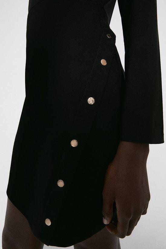 Warehouse Crepe Shift Dress with Gold Popper Detail 4