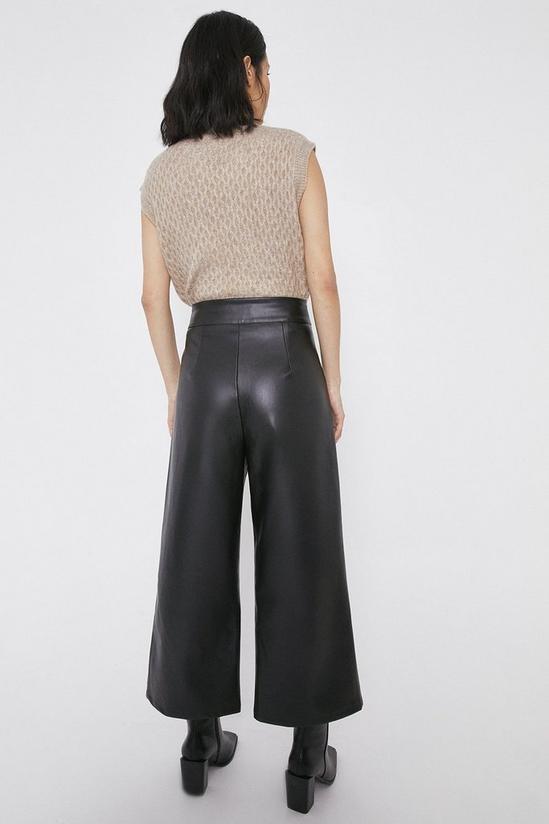 Warehouse Faux Leather Wide Crop 3