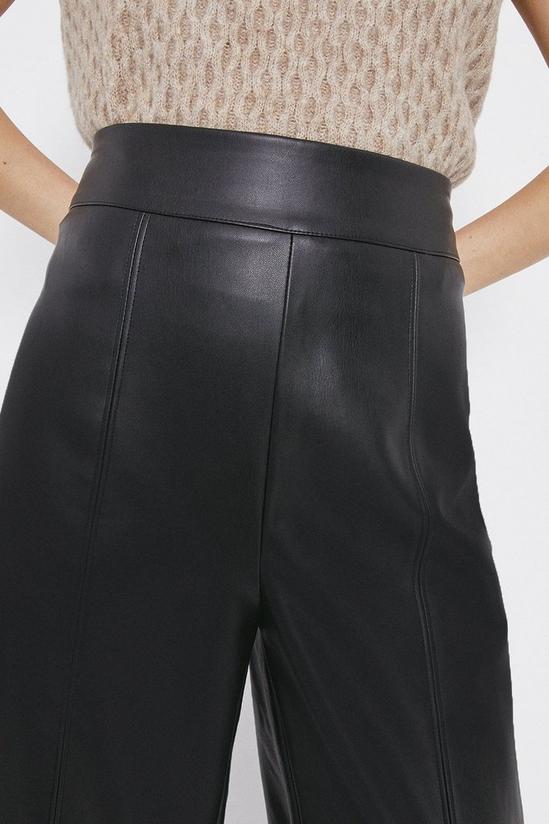 Warehouse Faux Leather Wide Crop 4