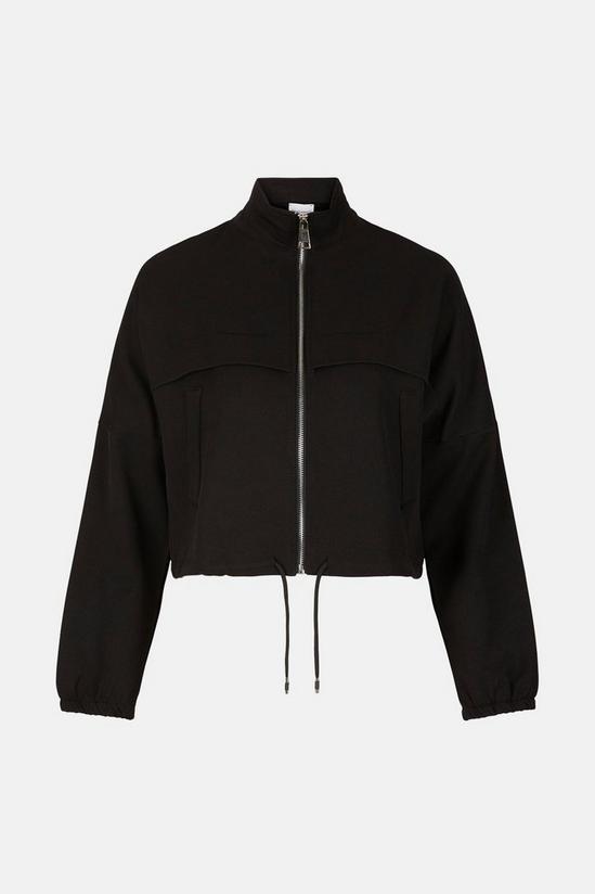 Warehouse Relaxed Twill Track Neck Zip Through Jacket 5