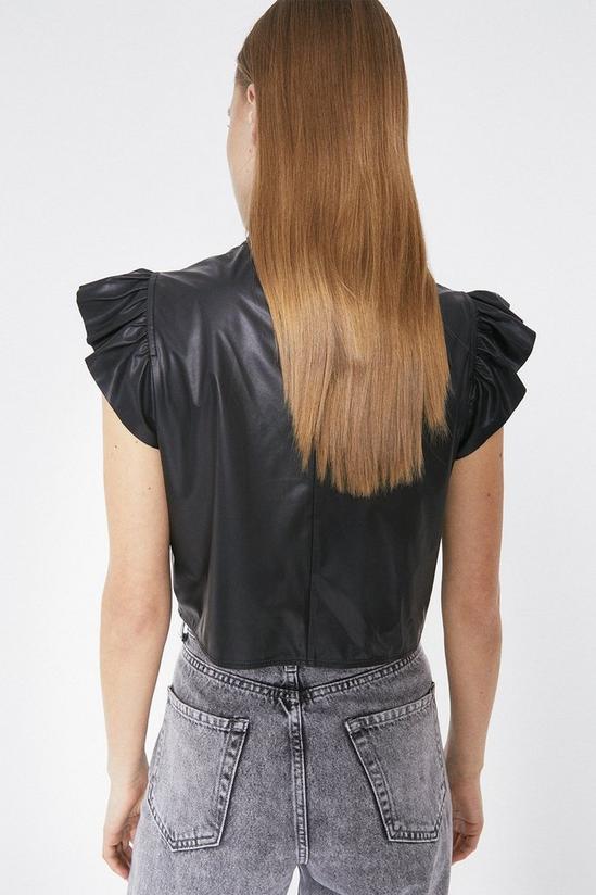 Warehouse Faux Leather Top With Ladder Stitch 3