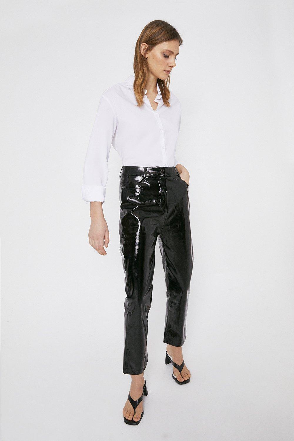 Straight leg vinyl on sale trousers