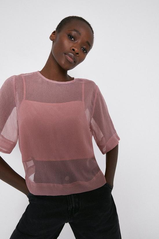 Warehouse Sheer Top With Contrast Lining 1
