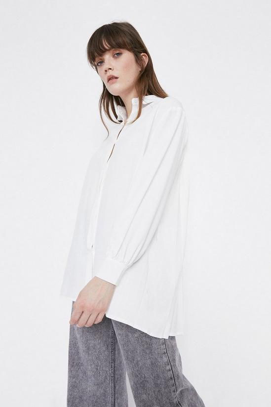 Warehouse Cotton Shirt With Pleat Back 1